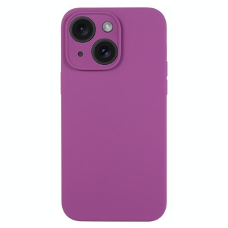 For iPhone 15 Pure Color Liquid Silicone Fine Pore Phone Case(Grape Purple)