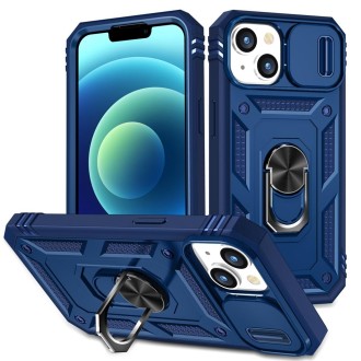 For iPhone 15 Plus Sliding Camshield Holder Phone Case(Blue)