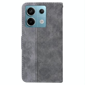 For Xiaomi Redmi Note 13 Pro 5G Geometric Embossed Leather Phone Case(Grey)