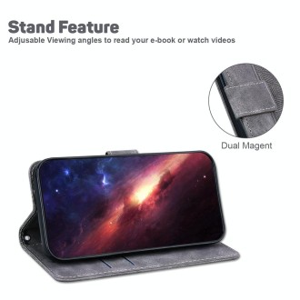 For Xiaomi Redmi Note 13 Pro 5G Geometric Embossed Leather Phone Case(Grey)