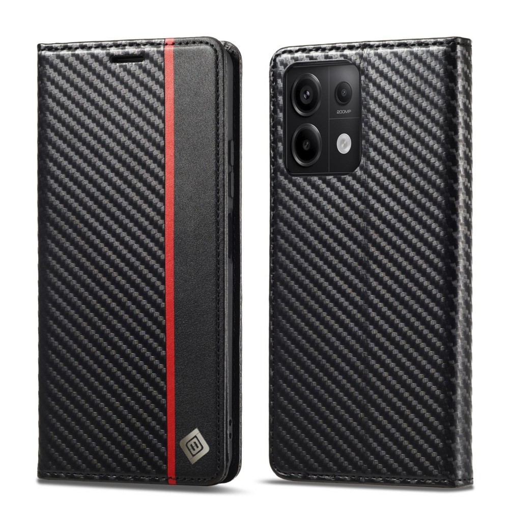 For Xiaomi Redmi Note 13 Pro 4G LC.IMEEKE Carbon Fiber Texture Flip Leather Phone Case(Vertical Black)