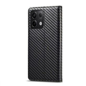 For Xiaomi Redmi Note 13 Pro 4G LC.IMEEKE Carbon Fiber Texture Flip Leather Phone Case(Vertical Black)