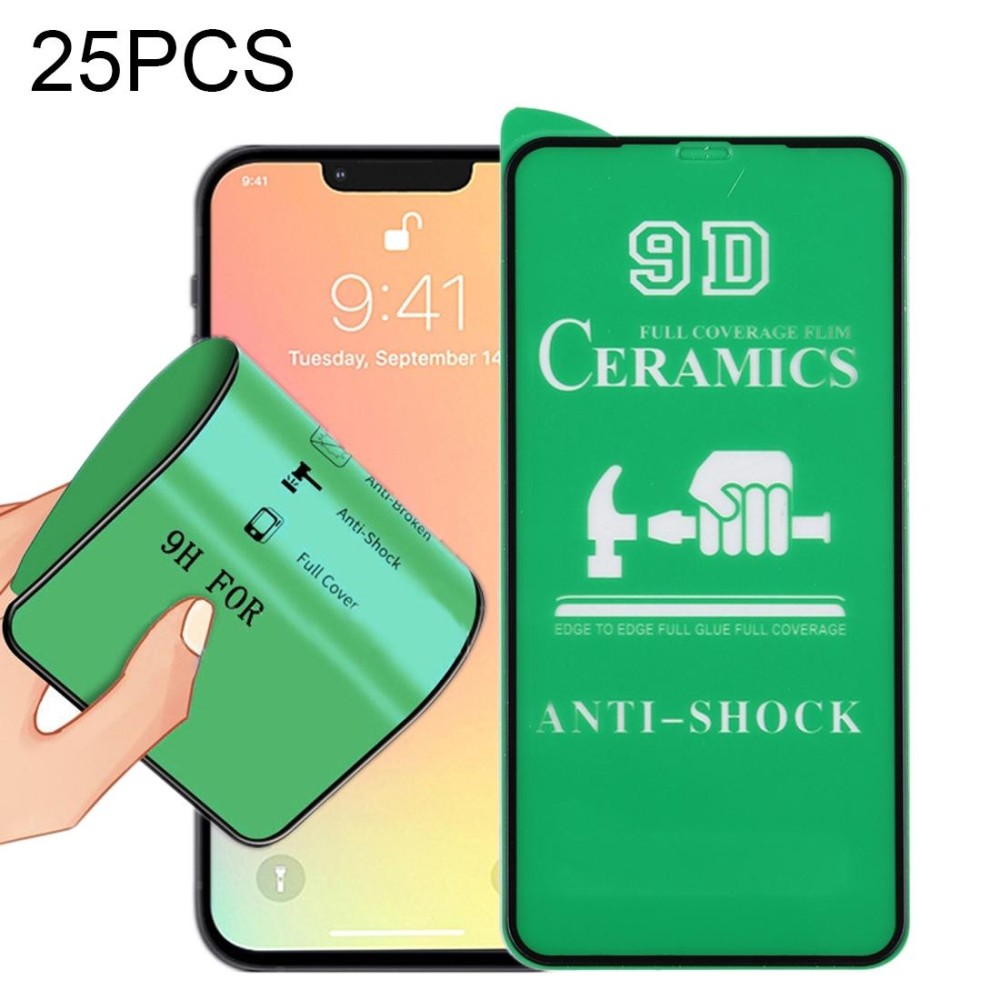 25 PCS 9D Full Screen Full Glue Ceramic Film For iPhone 13 mini