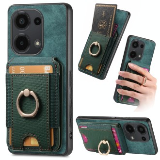 For Xiaomi Redmi Note 13 Pro 5G Retro Splitable Magnetic Stand Card Bag Leather Phone Case(Green)