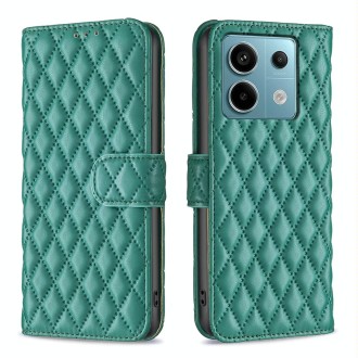 For Xiaomi Redmi Note 13 Pro 4G Global Diamond Lattice Wallet Leather Flip Phone Case(Green)