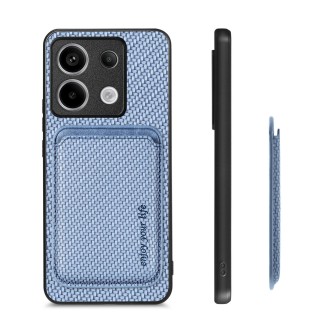 For Xiaomi Redmi Note 13 Pro Carbon Fiber Leather Card Magnetic Phone Case(Blue)