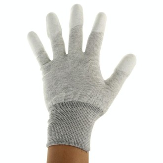 Anti Static ESD Safe Universal Size PU Fingertip Coating Gloves for Computer / Electronic / Phone Repair, Pair of 2(Grey)