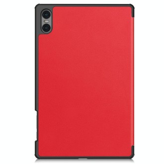 For Teclast T50 Pro Custer Solid Color 3-Fold Stand Leather Tablet Case(Red)