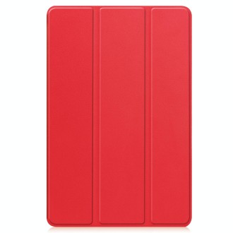 For Teclast T50 Pro Custer Solid Color 3-Fold Stand Leather Tablet Case(Red)