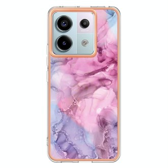 For Xiaomi Redmi Note 13 Pro 5G Electroplating Marble Dual-side IMD TPU Phone Case(Pink 013)