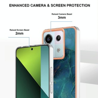 For Xiaomi Redmi Note 13 Pro 5G Electroplating Marble Dual-side IMD TPU Phone Case(Green 017)