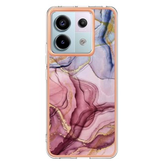 For Xiaomi Redmi Note 13 Pro 5G Electroplating Marble Dual-side IMD TPU Phone Case(Rose Red 014)