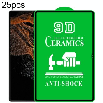 For Samsung Galaxy Tab S8 Ultra 25pcs 9D Full Screen Full Glue Ceramic Film