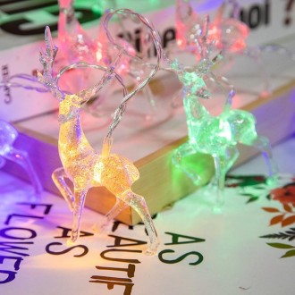 Christmas Elk String Lights Holiday Decoration, Spec: 6m 40 LEDs Battery Box(Colorful Light)