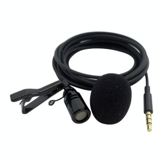 ZS0154 Recording Clip-on Collar Tie Mobile Phone Lavalier Microphone, Cable length: 1.2m (Black)