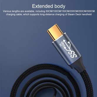 For Steam Deck Gen2 100W USB-C/Type-C Male to USB-C/Type-C Male Stereo Curved Data Cable, Length:1.5m