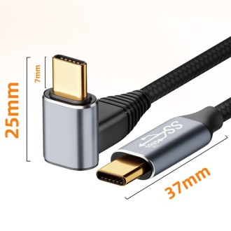 For Steam Deck Gen2 100W USB-C/Type-C Male to USB-C/Type-C Male Stereo Curved Data Cable, Length:1.5m