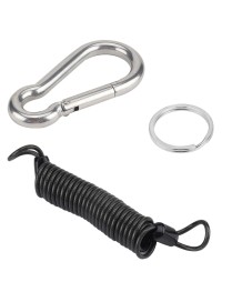 RV Trailer Spring Safety Rope Breakaway Cable, Safety Buckle Size:M10 x 100mm(Dark Grey)