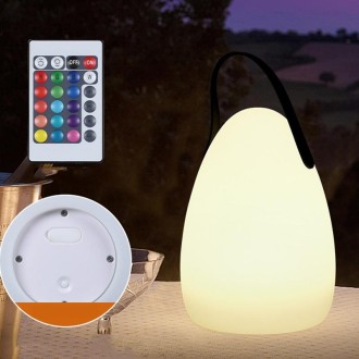 16 Colors LED Night Light with Handle Hanging Lantern USB Rechargeable Table Lamp(Egg-shaped)