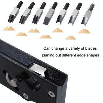 Woodworking Multi-Angle Chamfering Adjustable Depth Hand Planer, Color: Black