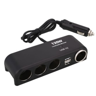 Car Charger Vehicle Auto Splitter Car Cigarette Lighter Socket & Dual USB Ports Socket Adapter