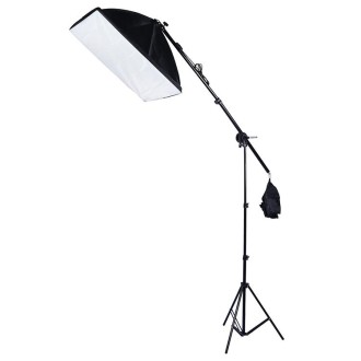 50x70cm Single Light Softbox + 2m Photography Lighting Tripod Mount Stand + Arm Jib Crossbar Bracket Studio Flash Light Set