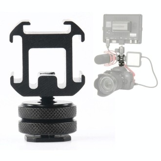 2PCS Universal Camera Rotary PTZ Three-Head Hot Shoe Base