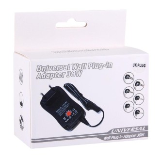 UK Plug Universal 30W Power Wall Plug-in Adapter with 5V 2.1A USB Port, Tips: 8 PCS, Cable Length: About 1.2m