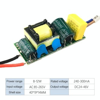 8-12W LED Driver Adapter Isolated Power Supply AC 85-265V to DC 24-46V