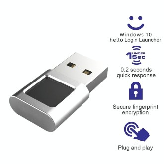 TRU8 Mini USB Fingerprint Reader Module for Windows 11 / 10 Hello Dongle