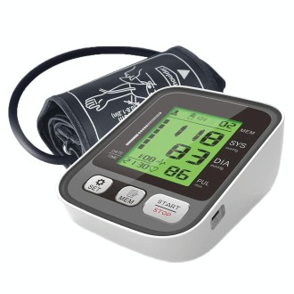 JZ-256A Tri-Color Backlight Automatic Upper Arm Sphygmomanometer Home Electronic Sphygmomanometer, Specification: 22-32cm(Voice 