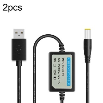 2pcs DC 5V to 9V USB Booster Line Mobile Power Cord