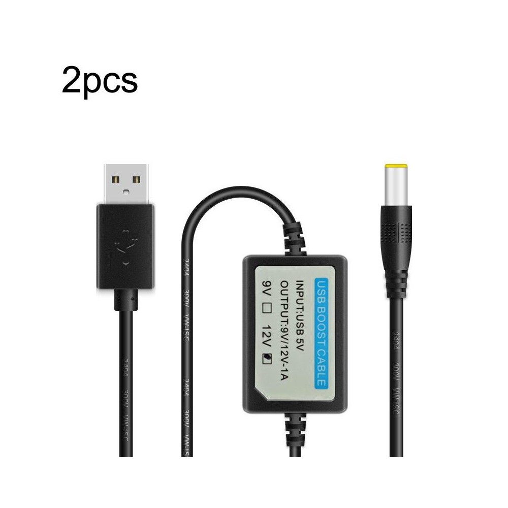 2pcs DC 5V to 9V USB Booster Line Mobile Power Cord