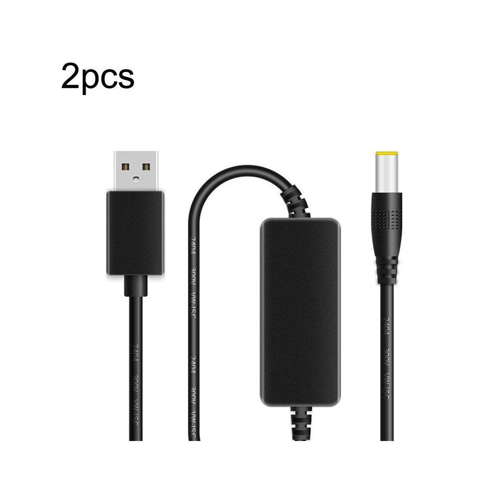 2pcs DC 5V To 9V USB Booster Cable Mobile Power Monitoring Power Cord