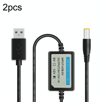 2pcs DC 5V to 12V USB Booster Line Mobile Power Cord