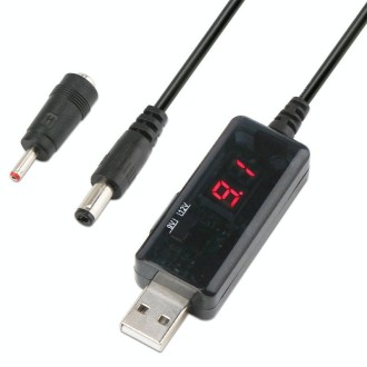 KWS-912V USB Boost Converter DC 5V to 9V / 12V Converter Cable + 3.5x1.35mm Plug Set