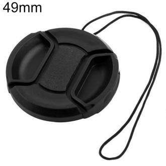 49mm Center Pinch Camera Lens Cap for Canon(Black)