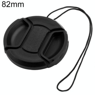 82mm Center Pinch Camera Lens Cap for Canon(Black)