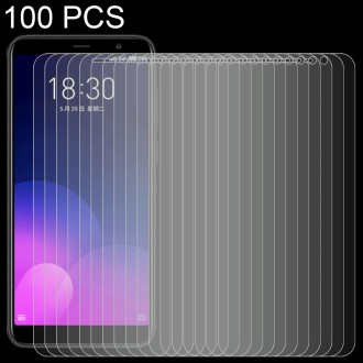 100 PCS 0.26mm 9H Surface Hardness 2.5D Full Screen Tempered Glass Film for Meizu M6T