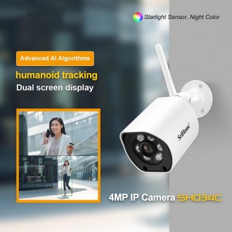 SriHome SH034C 4.0MP AI Humanoid Tracking WiFi Outdoor Surveillance Camera(UK Plug)