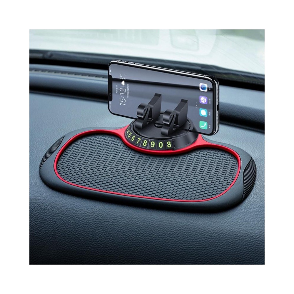 Car Center Console Mobile Phone Anti-skid Mat Temporary Parking Number Plate(With Bracket)