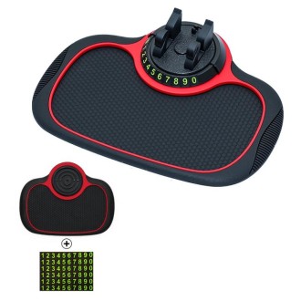 Car Center Console Mobile Phone Anti-skid Mat Temporary Parking Number Plate(With Bracket)