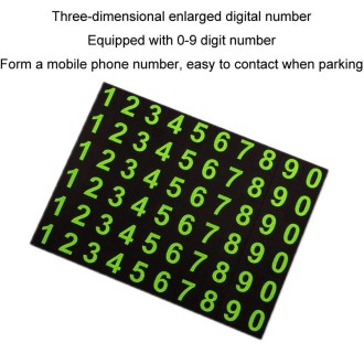 Car Center Console Mobile Phone Anti-skid Mat Temporary Parking Number Plate(With Bracket)