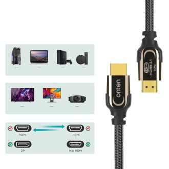 Onten HD180 HDMI 2.1 Version 8K HD Audio Cable, Length:3m(Black)