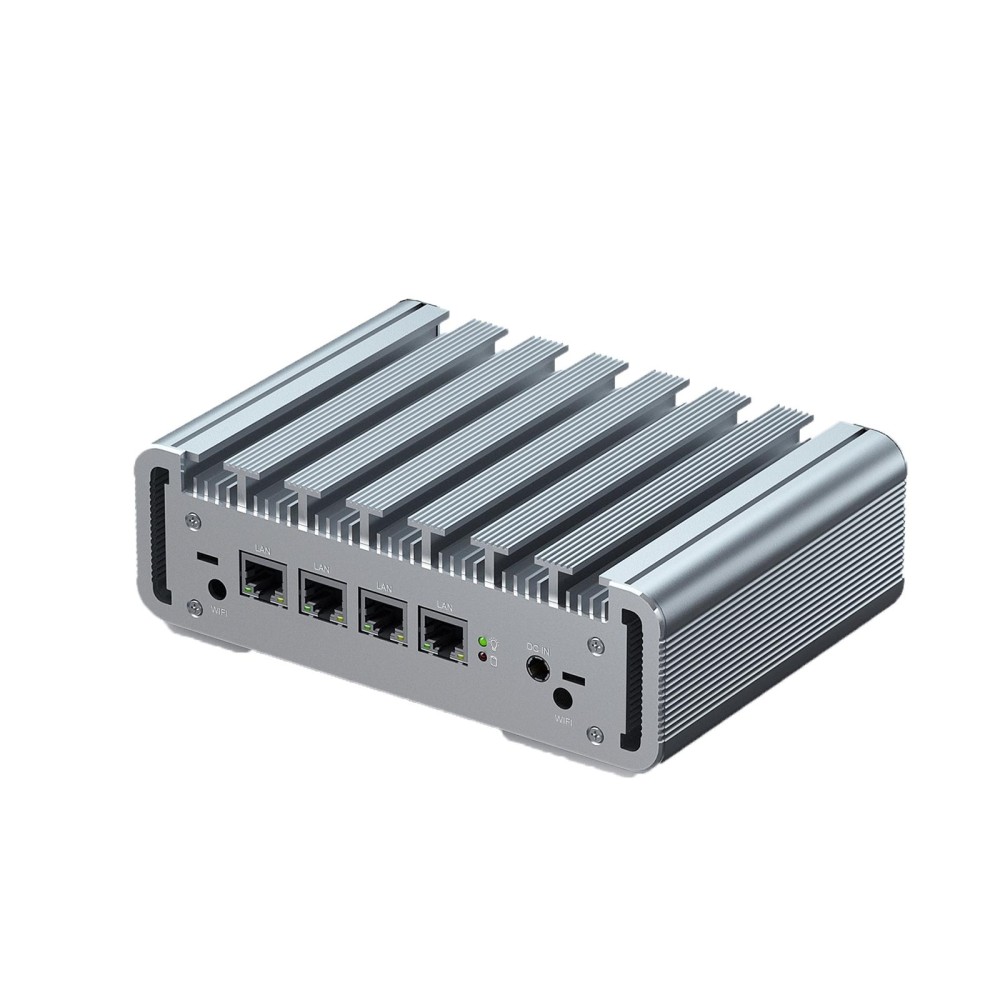 HYSTOU PO9B-J4125-4L Embedded Intel Celeron J4125 Processor Four Network Ports Mini Host, Specification:8GB+256GB+1TB