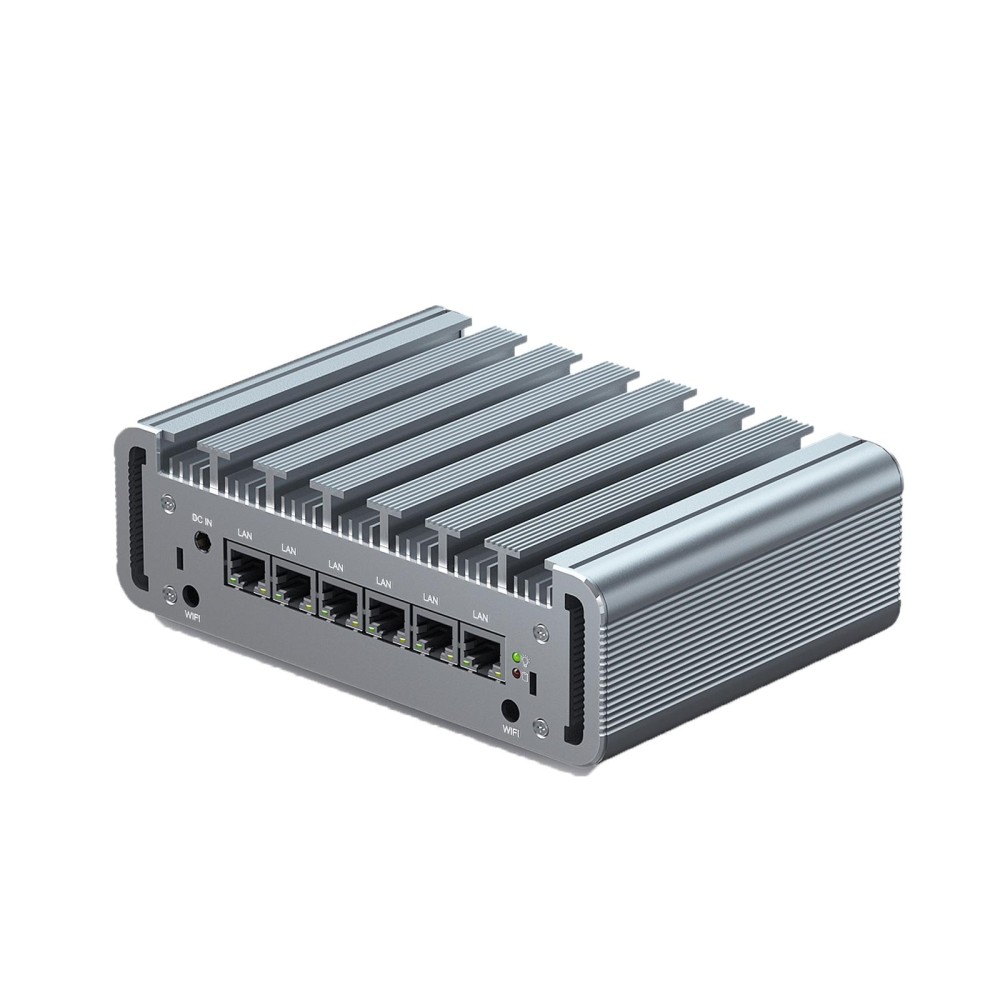 HYSTOU PO9B-J4125-6L Embedded Intel Celeron J4125 Processor Six Network Ports Mini Host, Specification:8GB+256GB