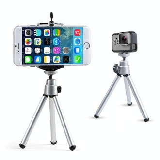 Portable 360 Degree Rotating Mobile Phone Shooting Tripod(Silver)