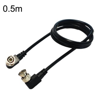 BNC Male to Male Elbow Audio and Video Cable Coaxial Cable, Length: 0.5m