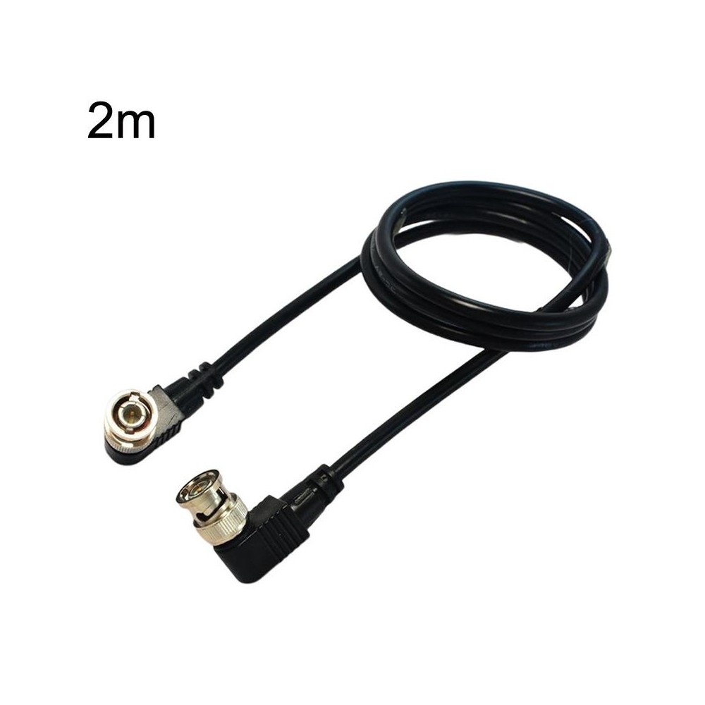 BNC Male to Male Elbow Audio and Video Cable Coaxial Cable, Length: 2m