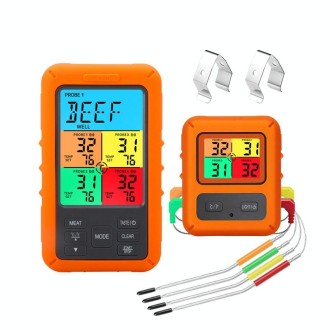 TS-TP40-X Wireless Color Screen Electronic Digital Food Thermometer(Orange)